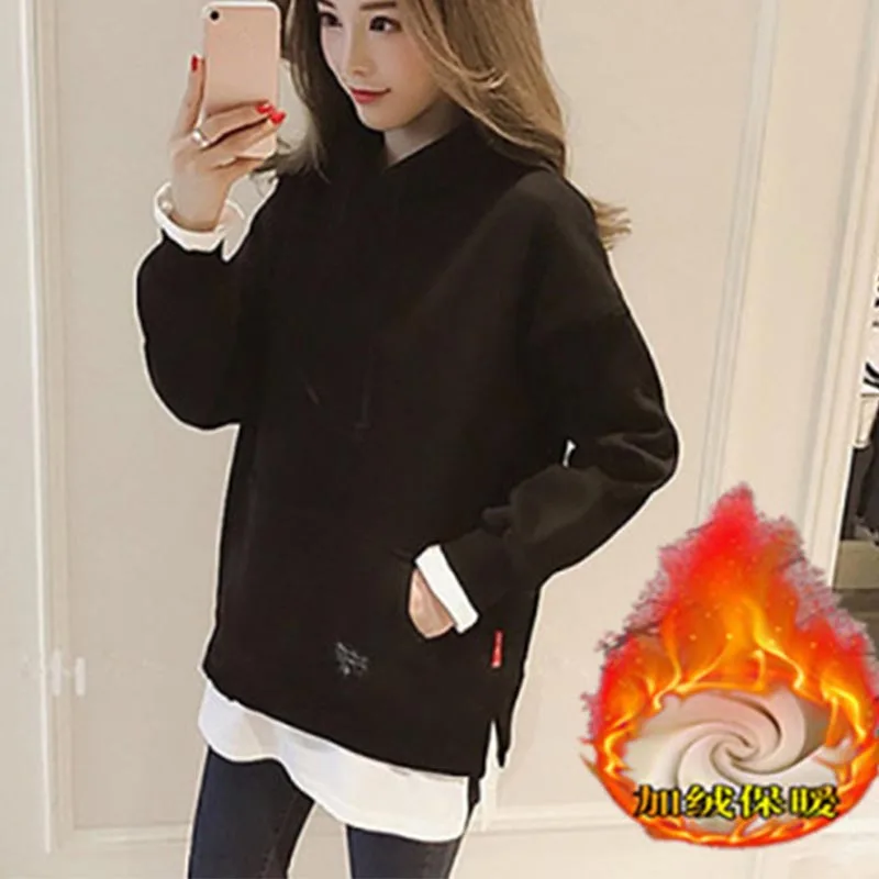 Pregnancy Clothes Nursing Hooded Sweatshirt Breastfeeding Clothes Embroidered Sweatshirt For Pregnant Women Maternity