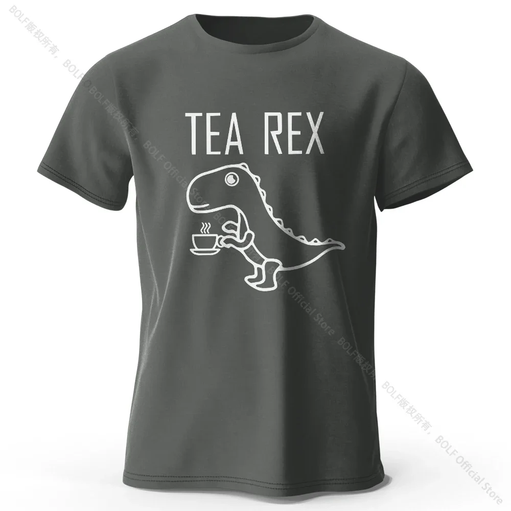 Tea-Rex Dinosaur Unisex 100% Cotton T-Shirt - Soft, Breathable, Fun & Quirky Short Sleeve Tee