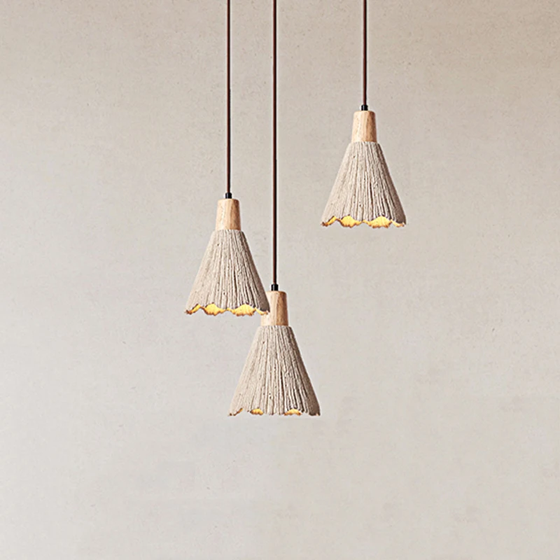 일본 와비 사비 크리에이티브 홈스테이 스튜디오 펜던트 조명, 북유럽 미니멀리스트 레스토랑 침실 마이크로 시멘트 LED 천장 램프 