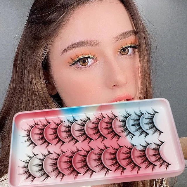 5 Pairs False Eyelashes Manga Anime Lashes Japanese Cosplay Spiky Lashes  Dramatic Thick Eyelashes Extensions Doll Strip Lashes - AliExpress