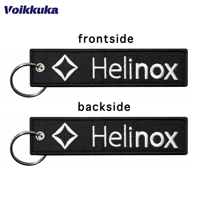 1PC 2PCS 3PCS 세트 판매 Helinox 양면 자수 검은 천 태그 키 체인..