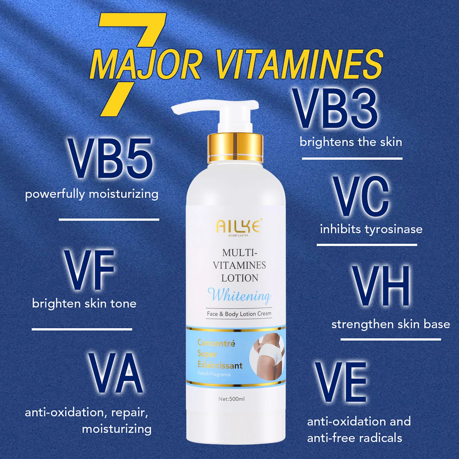 AILKE Super Bleaching And Dark Spot Remove Body Lotion Suitable For Face And Body Women Whitening Moisturizing Skin Care Cream 3