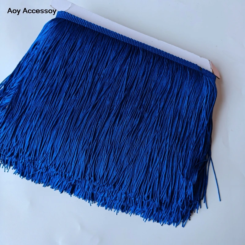 블루 술 스레드 술 액세서리 Vestido De Baile 라틴계 홈 장식 프린지 트림 공예 라틴 드레스 장식 10 야드