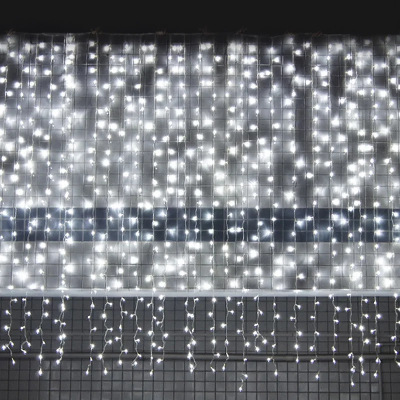 thumbnail image 1 of Guirnalda de luces LED con forma de cortina, tira de hielo, resistente al agua, para Navidad, para exteriores, para el hogar, bodas, fiestas, bares, decoración de Año Nuevo, 1 of 5