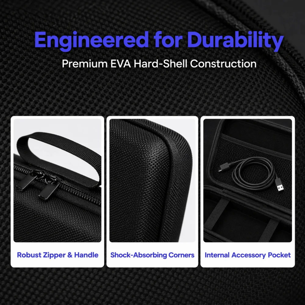 Enhanced Waterproof Hard Shell EVA Keyboard Storage and Travel Organizer Case