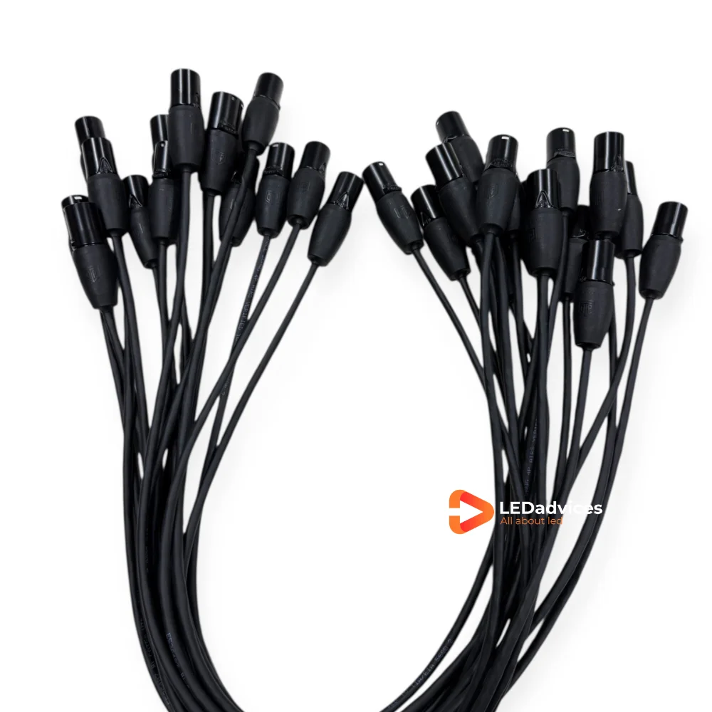 10개 24AWG Neutrik etherCon 유연한 CAT6 이더넷 케이블 0.8m/1.2m NE8MX-B-TOP 방수 블랙 LED 디스플레이 신호 케이블