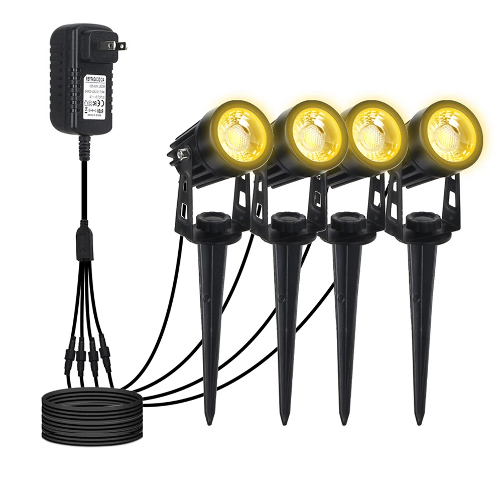 

4pcs 12V Garden Spotlight LED COB IP65 Outdoor Spike Garden Lights Path Yard Pathway Xmas Landscape Lamp 4*3W