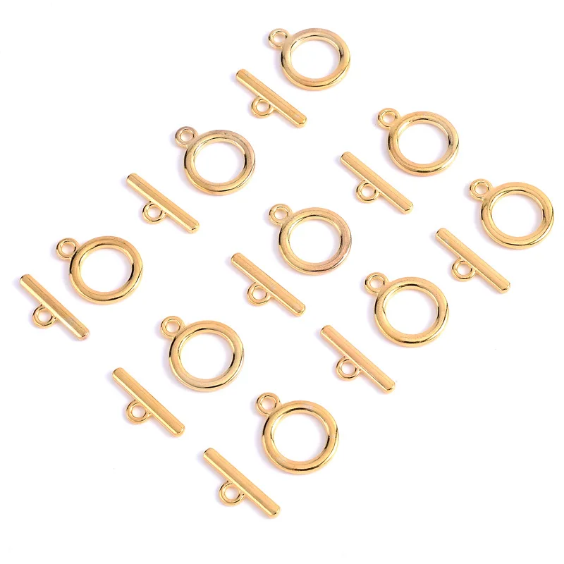 Chiusure A T Per Gioielli Fai Da Te – 10 Pezzi In Metallo – Colore Antracite – Dimensioni 19,5x16x2 Mm – Per Bracciali E Collane