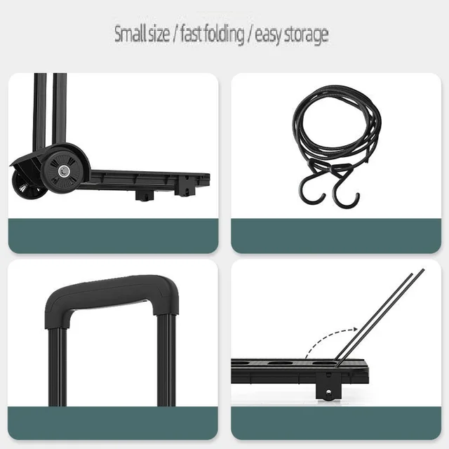 Szerszámkocsi Összecsukható Kocsi Hordozható, Behúzható Kemping Vásárlás Kézi Kosár Méretezhető Poggyász Hordozó Alumínium Ötvözetű Szerszám - Image 3