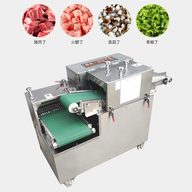 500-800KG/H Industrial Fresh Meat Chicken Cube Dicer Cutting Machine Beef Pork Cube Dicer Strip Cutter 3