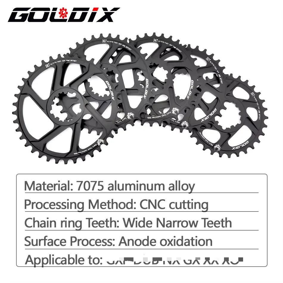bike chainring MTB Bike Chainring 3 Bolt Ultralight Chainwheel 0mm 3mm 6mm Offset 30T 32T 34T 36T 38T 11/12 Speed