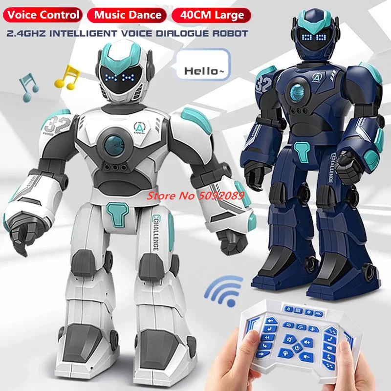 

40CM Large Smart Voice RC Robot Gesture Induction Programming Machine Music Dancing Remote Control Robot Kid Pet Friend Gift Toy