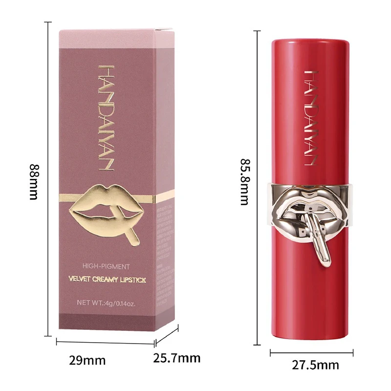 HANDAIYAN Matte Lipstick Waterproof Lasting Non-Stick Cup Lip Stain Classic High Pigment Lipstick Velvet Lip Cosmetics Makeup_voghion.com
