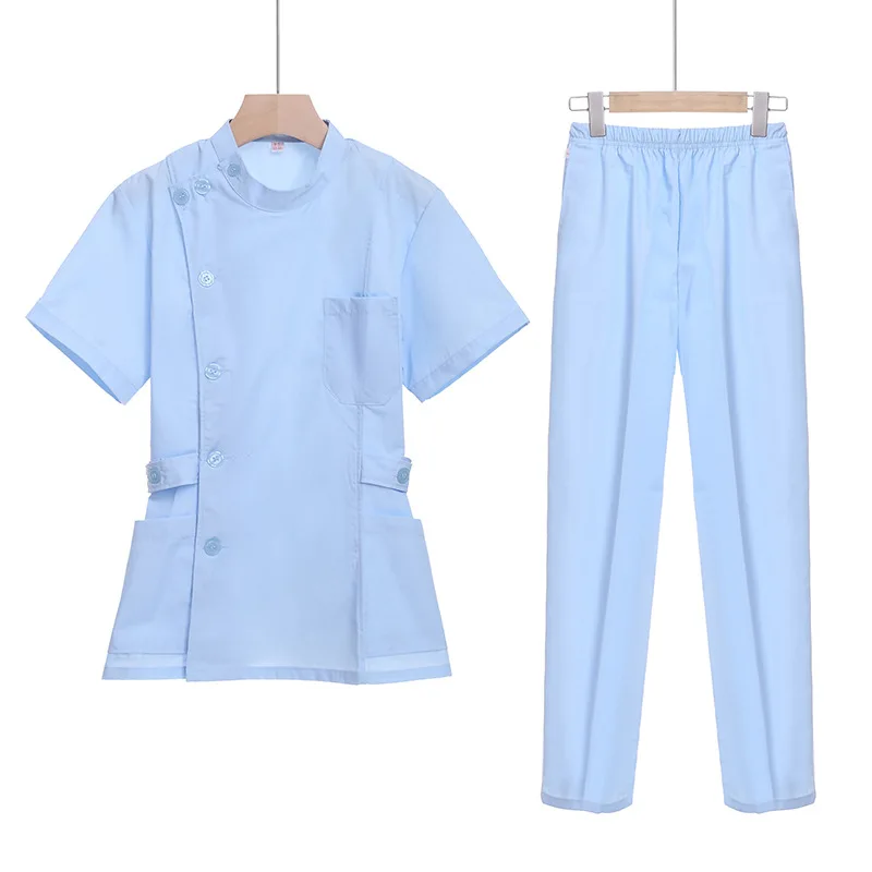 Nurse Scrubs Top Nurse Uniform Suits Nurse Uniform Dress Flower Short Scrubs Set Nurse Doctor Medical Uniform Women Outwear Nursing Two-piece Suit Beauty Salon Hospital Gown