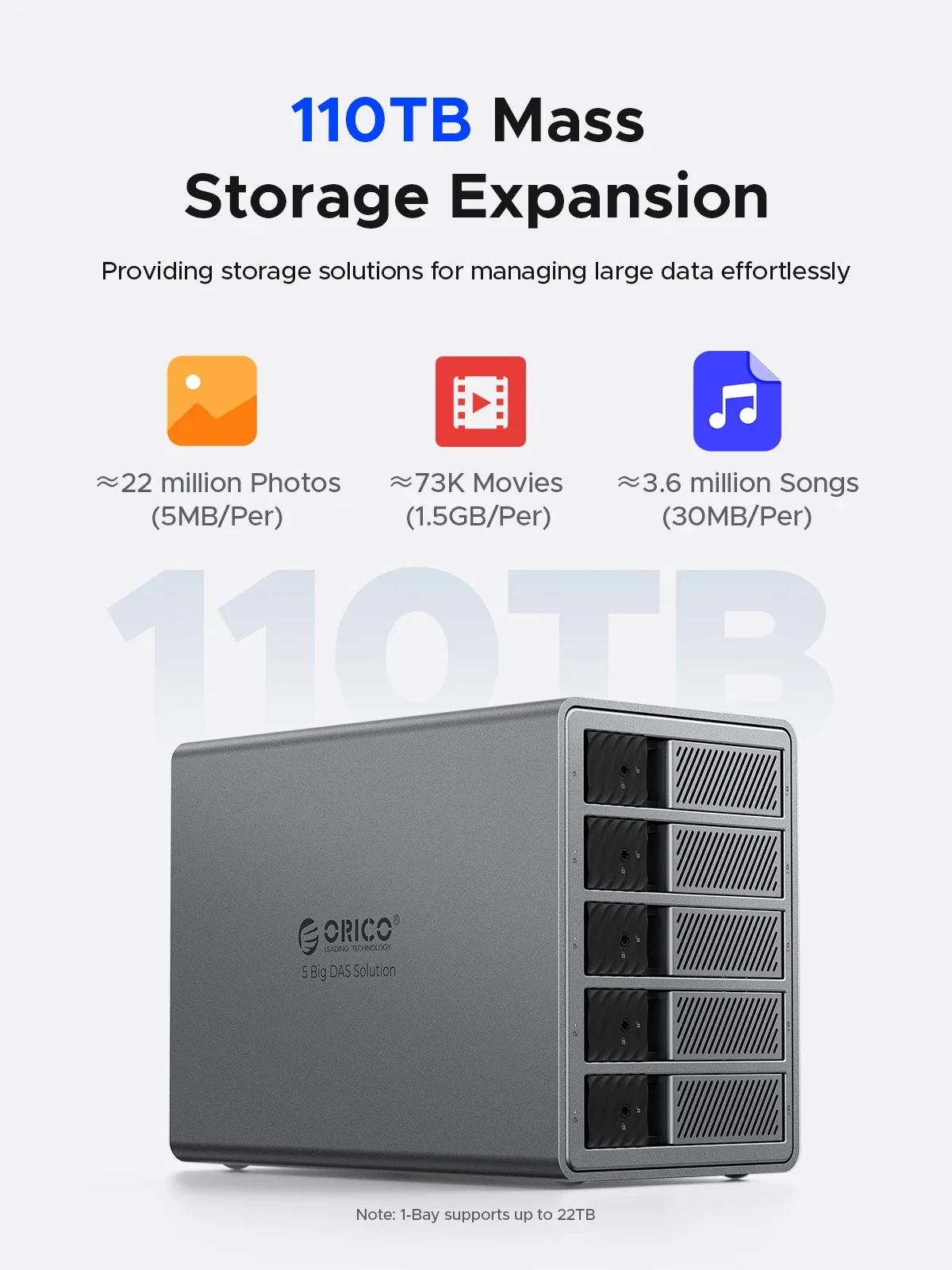 ORICO 3.5인치 USB 3.0 5Gbps HDD 도킹 스테이션 2 4 5 베이, 150W 전원 공급 냉각 팬 포함, 전문가용 5베이 DAS 솔루션 (ProRAID)