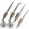 Stainless Steel Cross Locking Lock Tweezer Self Closing Jewelry Soldering Craft Repair Tool Insulated Tweezer Straight Elbow Tip 6