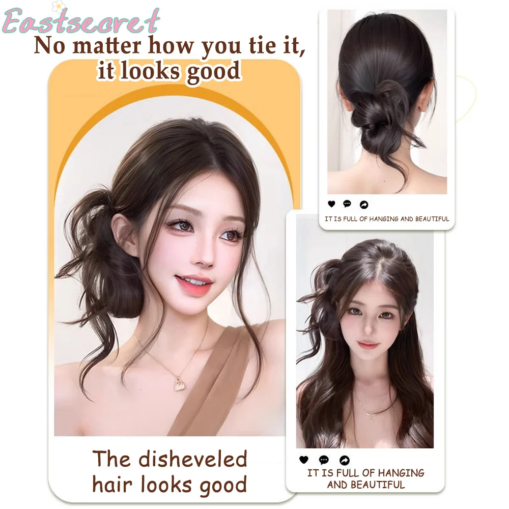 EAST 합성 볼 헤드 가발 클립 드래곤 비어드 플라워 버드 헤어백 일체형 헤어 액세서리 플라워 버드 가발 번