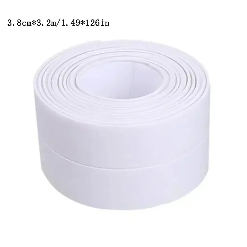 3.2m PVC Waterproof Sealing Tape for Bathroom Sink, Shower, Bathtub and Toilet - Self Adhesive Wall Sticker - Image 3