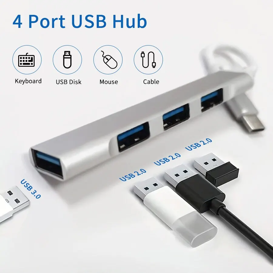 UGREEN HUB USB 3.0 + USB-C/TYPE-C 3.1 4-ports OTG (Black)