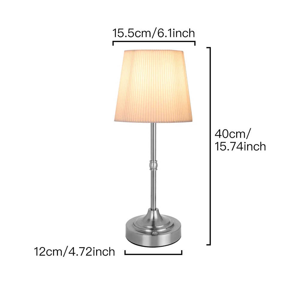 무선 LED 금속 테이블 램프 USB 충전식 2200K 따뜻한 조명 주름 장식 분위기 조명 휴대용 무선 테이블 램프