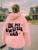 IN MY SWIFTIE ERA Letter Print Drawstring Hoodie Drop Shoulder Long Sleeve Hoodie Women's Clothes 3