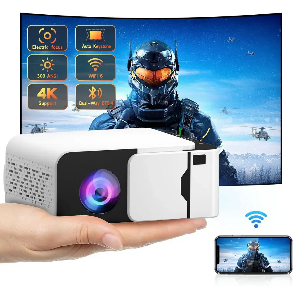 Portable Projector Vivicine Q6 Portable Home Movie Projector 300ANSI Android 13 Dual Wifi6 BT5.4 Cinema Outdoor Projector mini projector portable projector video projector