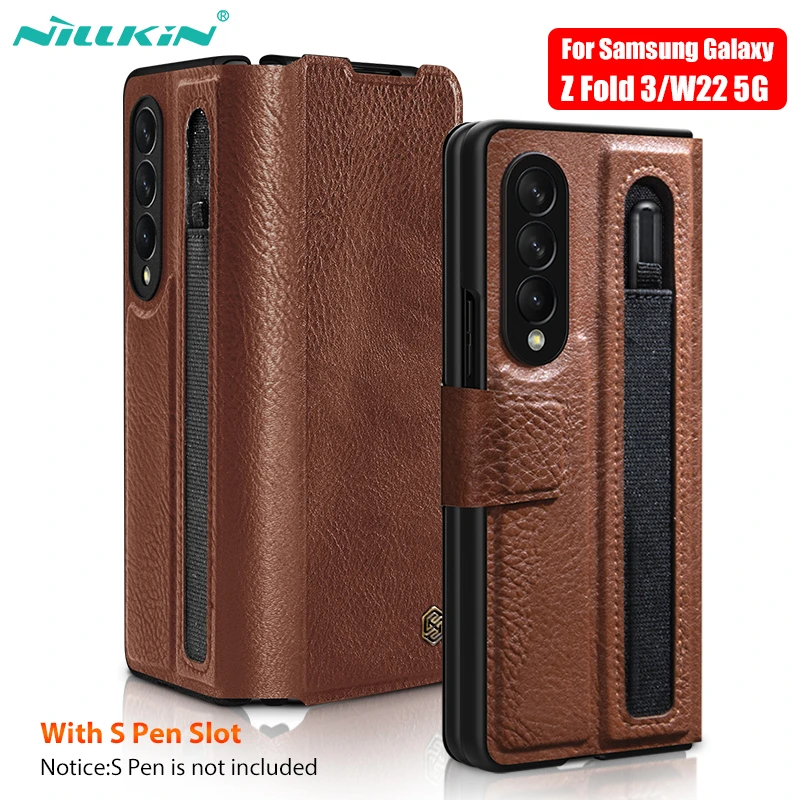 Til meditation Ondartet privat Samsung Galaxy Z Fold 4 Luxury Case Leather | Samsung Galaxy Z Fold 3  Leather Case - Mobile Phone Cases & Covers - Aliexpress