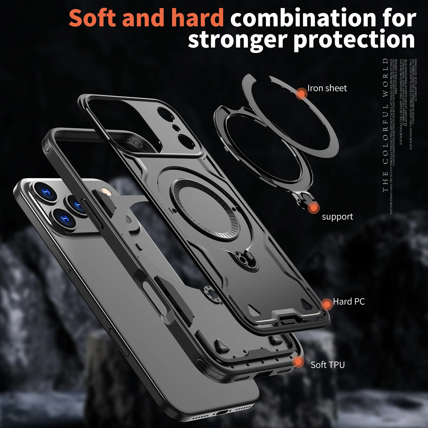 Wireless Charging Stand Ring Hard Case for iPhone - Premium Protection and Style