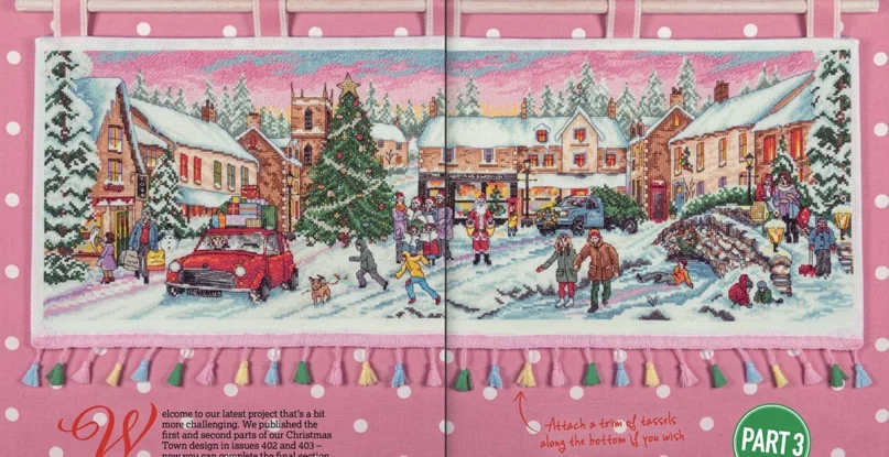 

Набор для вышивания Happy Christmas Town 75-32, наборы для вышивки крестиком, хлопковая вышивка «сделай сам» homefun, иглы для вышивания