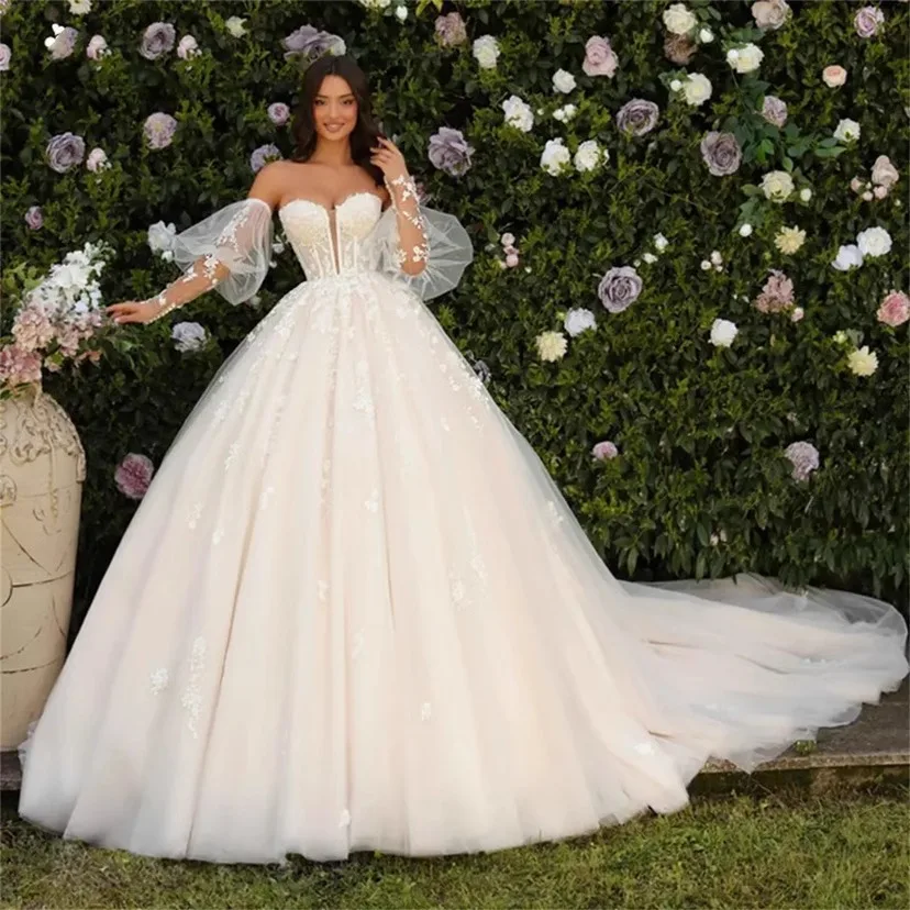 

FISA Main wedding dress 2024 new bride lace one-shoulder backless big train dresses Bridal Ball Gown for Women Vestidos De Novia