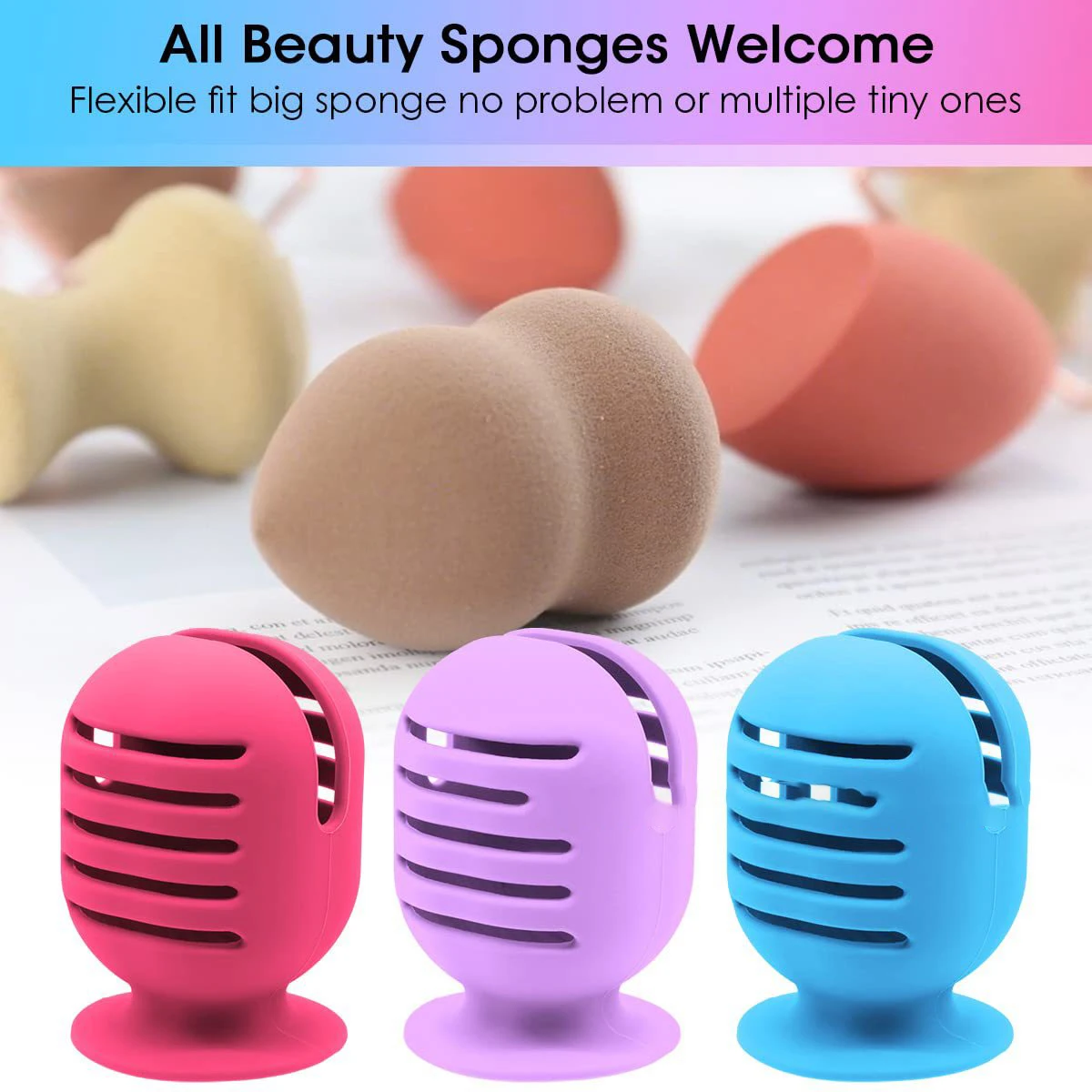 Makeup Sponge Holder Silicone Shatterproof Multihole Beauty Blender