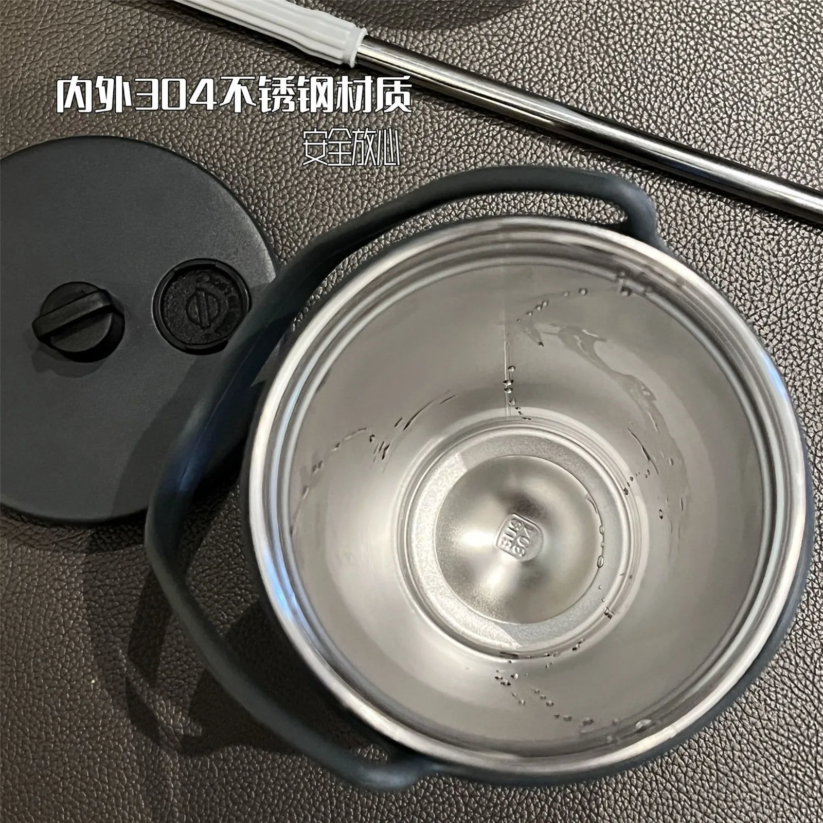 Tyeso Vacuum Insulated Coffee Cup With Straw Thermos Mug Leak-Proof 600Ml