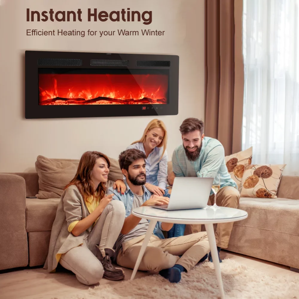 Lifeplus 42 1500-Watt Freestanding/Wall-Mounted Electric Fireplace Heater,  Black fireplace tv stand - AliExpress