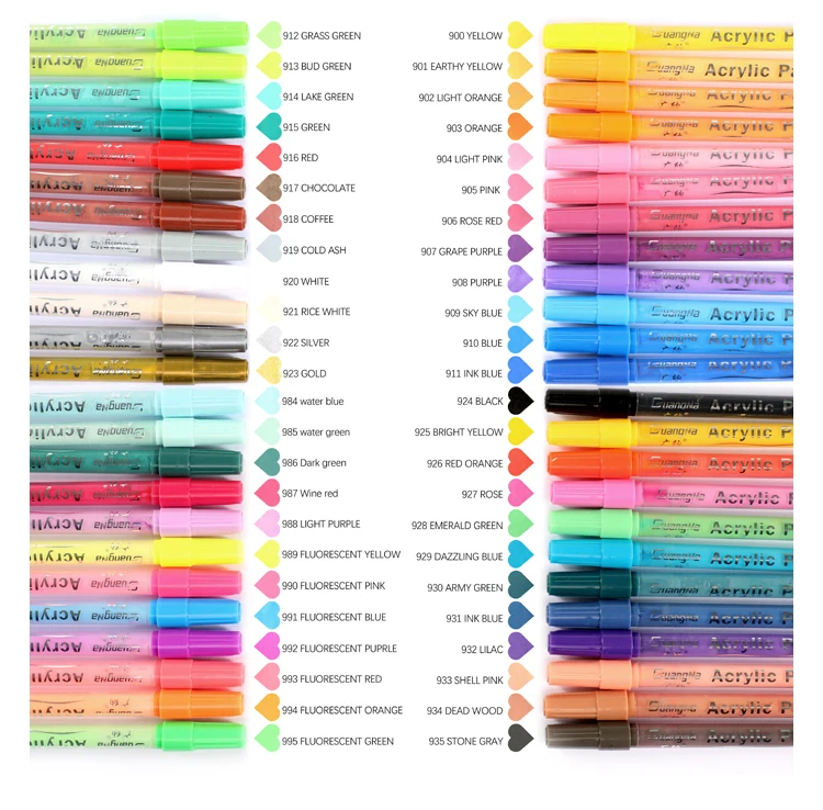 Acryl-Farbstifte-Set zum Malen von Steinen, Keramik, Glas, Holz, Stoff, Leinwand, Tassen, DIY-Bastelzubehör, 12/48 Farben – Detail 4