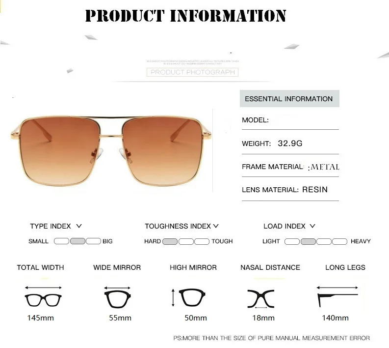 Fashion square frame vintage eyeglasses Men Oversized Metal Glasses frame Women Clear Lens Glasses Gold Optical Spectacle