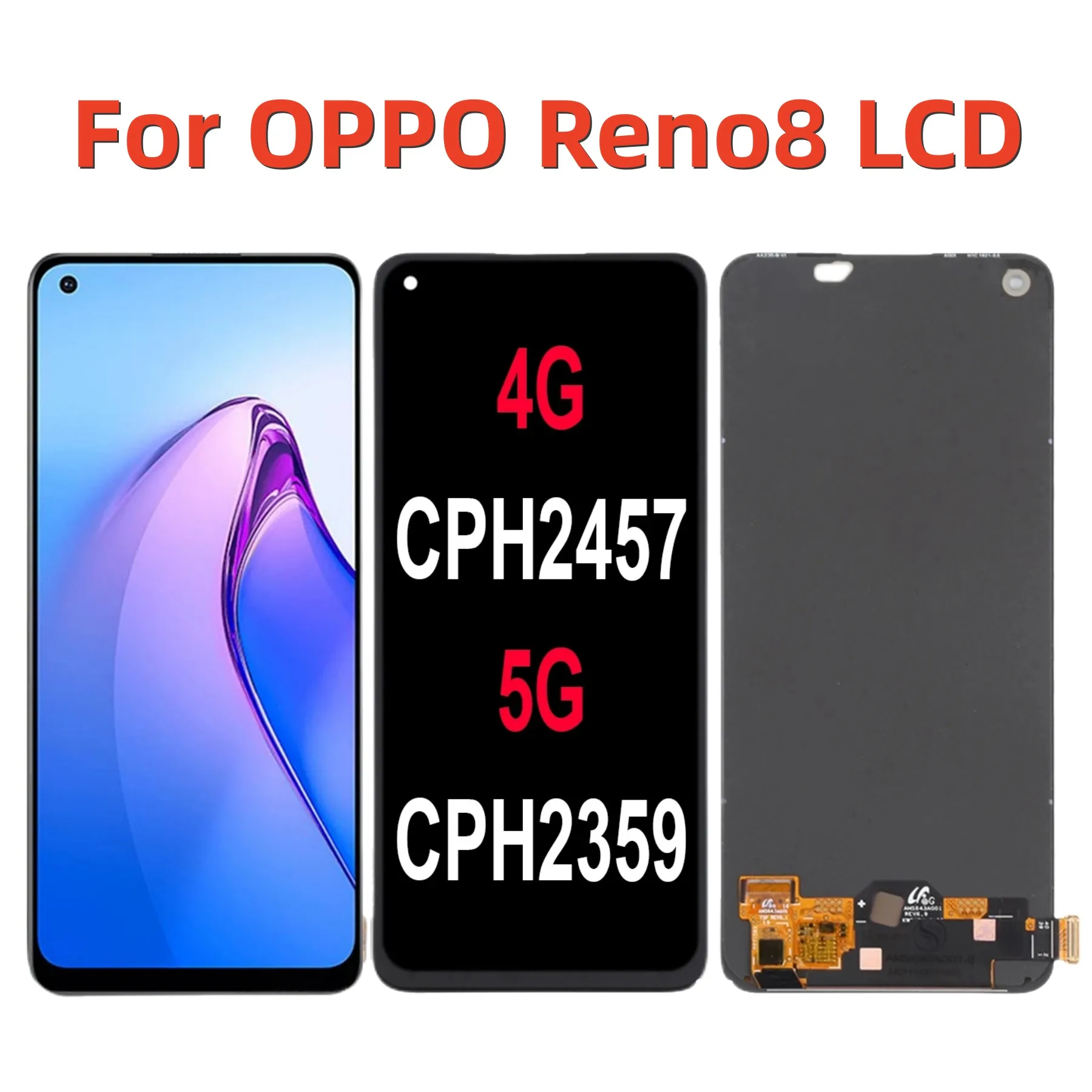 

Оригинальный дисплей AMOLED для OPPO Reno8 5G CPH2359, ЖК-дисплей для OPPO Reno 8 4G CPH2457