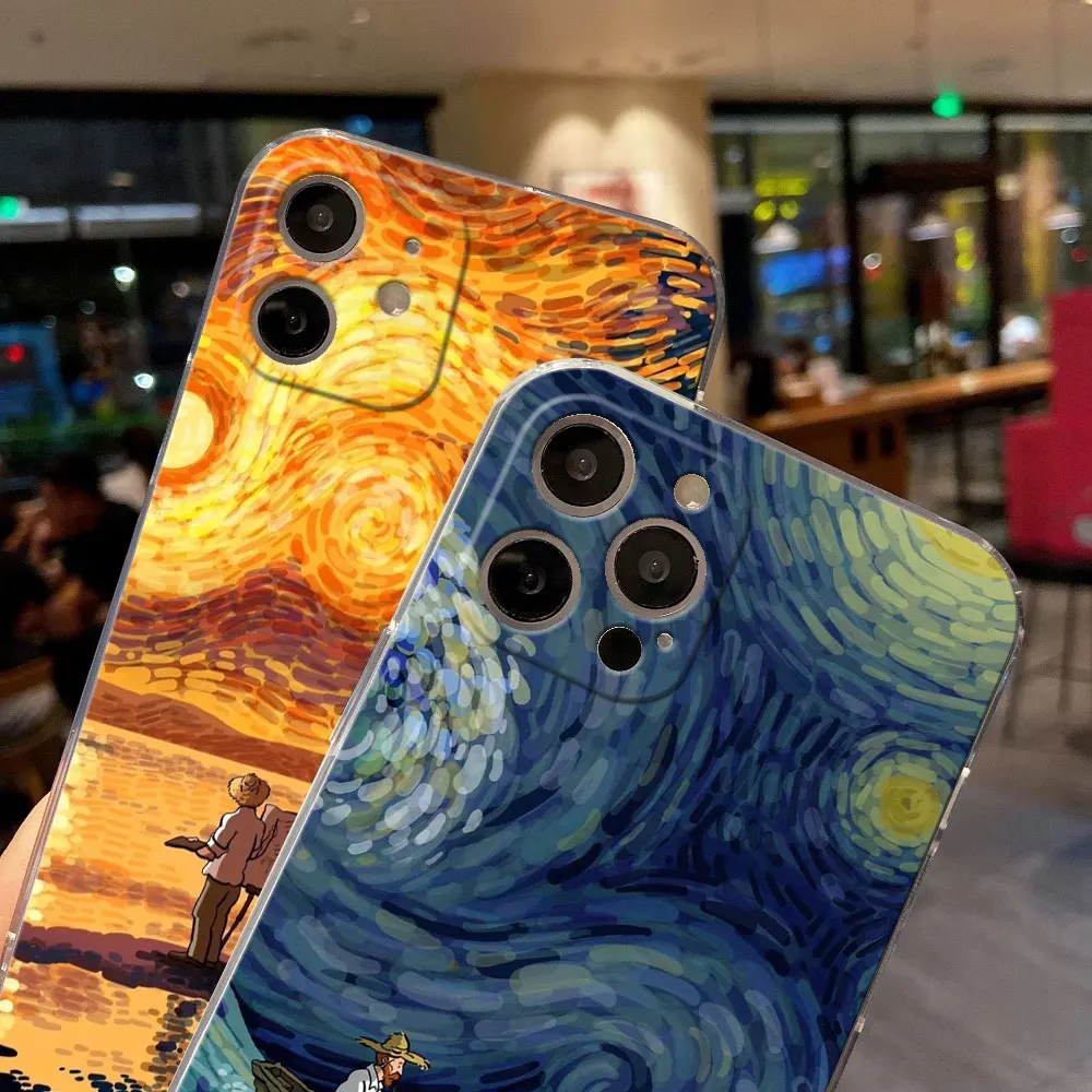 Van Gogh Artistic Phone Case - Cafe Terrace & Starry Night Design
