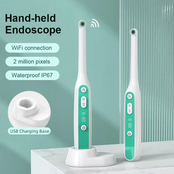 Telecamera Orale WIFI 1440P 2MP, Endoscopio IP67 Impermeabile, Strumento per Ispezione Dentale e Orale