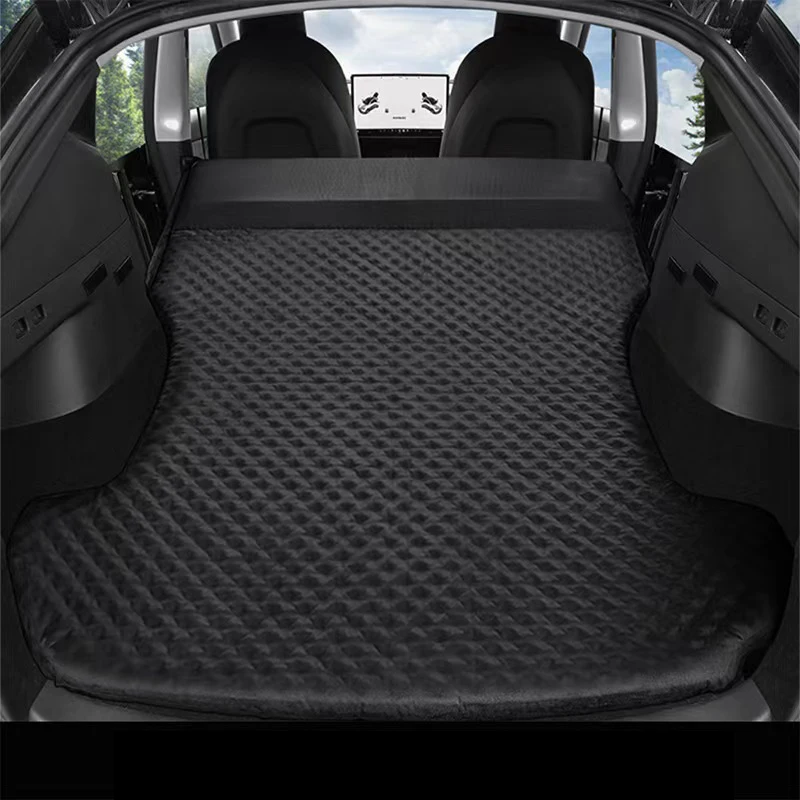 For Tesla Model Y Inflatable Air Mattress Outdoor Camping Air Cushion Bed Suede Fabric Car Travel Bed Car Interior Accessories