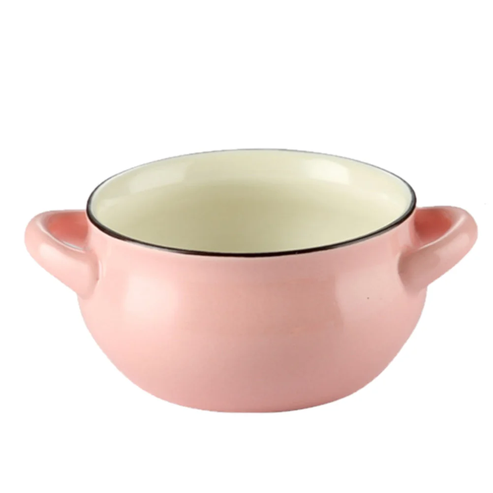 

Hemoton Ceramic Soup Bowls with Handles and Oven Safe French Onion Soup Bowls Set