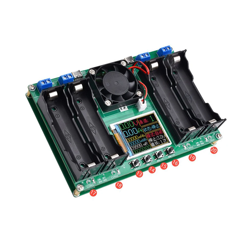 

Lithium Battery Tester Module with Real Capacity Measurement Supports 4 Channels 9 Charge/Discharge Cycle Modes