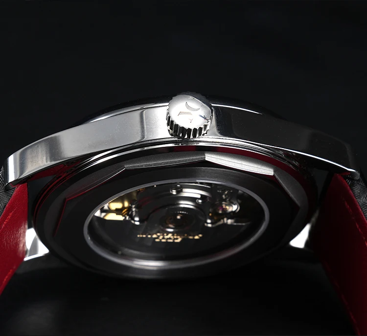 Mysterious Code Men Automatic Watch 40mm Pilot Mechanical Wristwatch 100M Waterproof Luminous Double Arch Sapphire Mirror