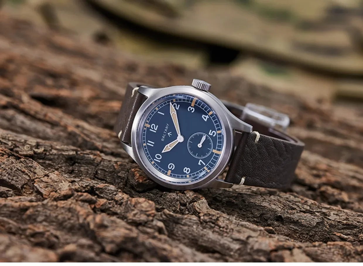 男性用baltany-ヴィンテージミリタリークォーツ時計、クロノグラフ  