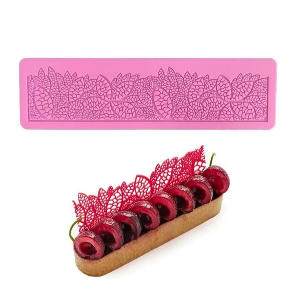 

Leaf Lace Mold Cake Border Decoration Tools Fondant Cake 3D Mold Food Grade Silicone Mat Mould Baking Leaves Mold
