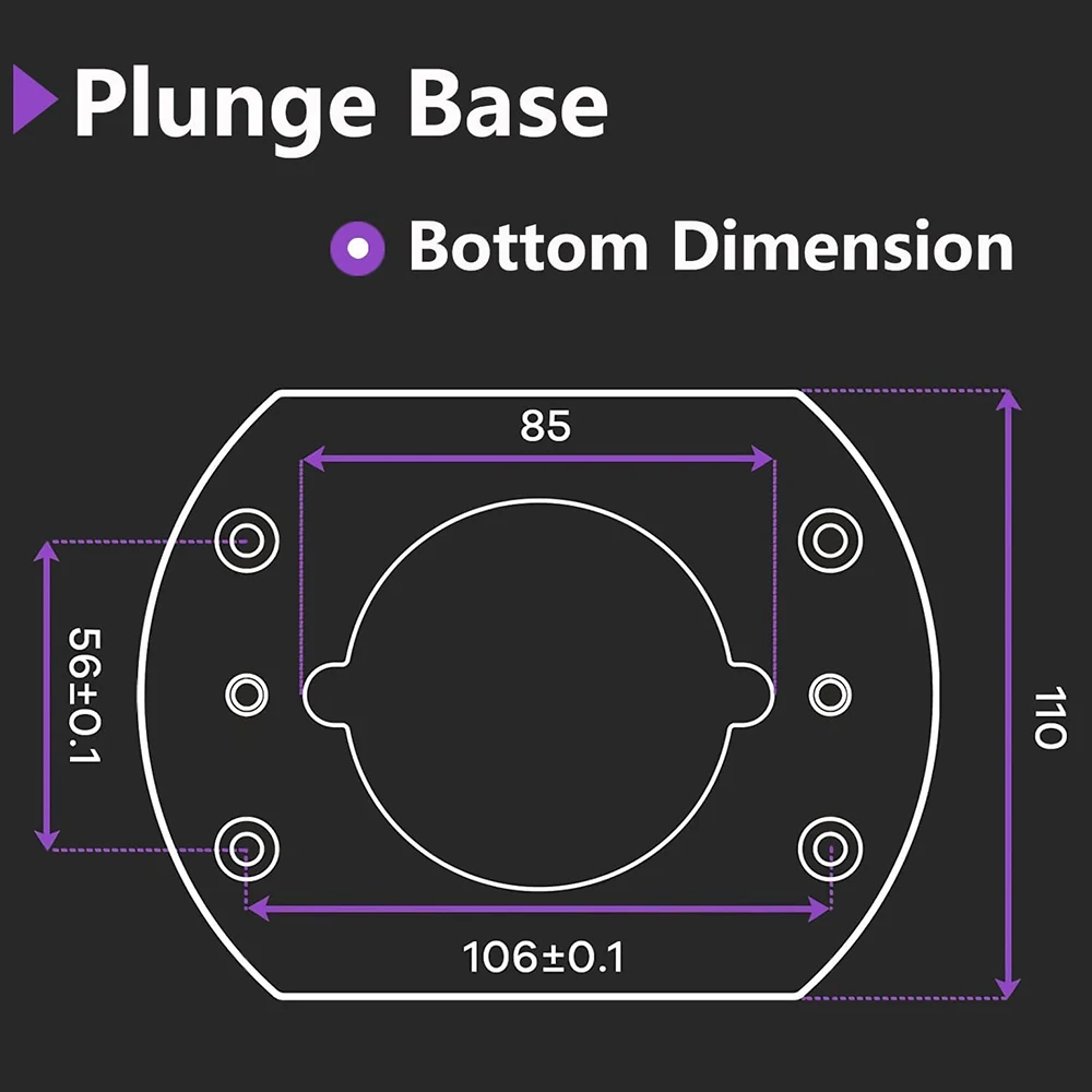 Aluminum Plunge Router Bracket Opening Carving Rack Compatible with 65mm Diameter for Electric Trimming Machine Power Tool