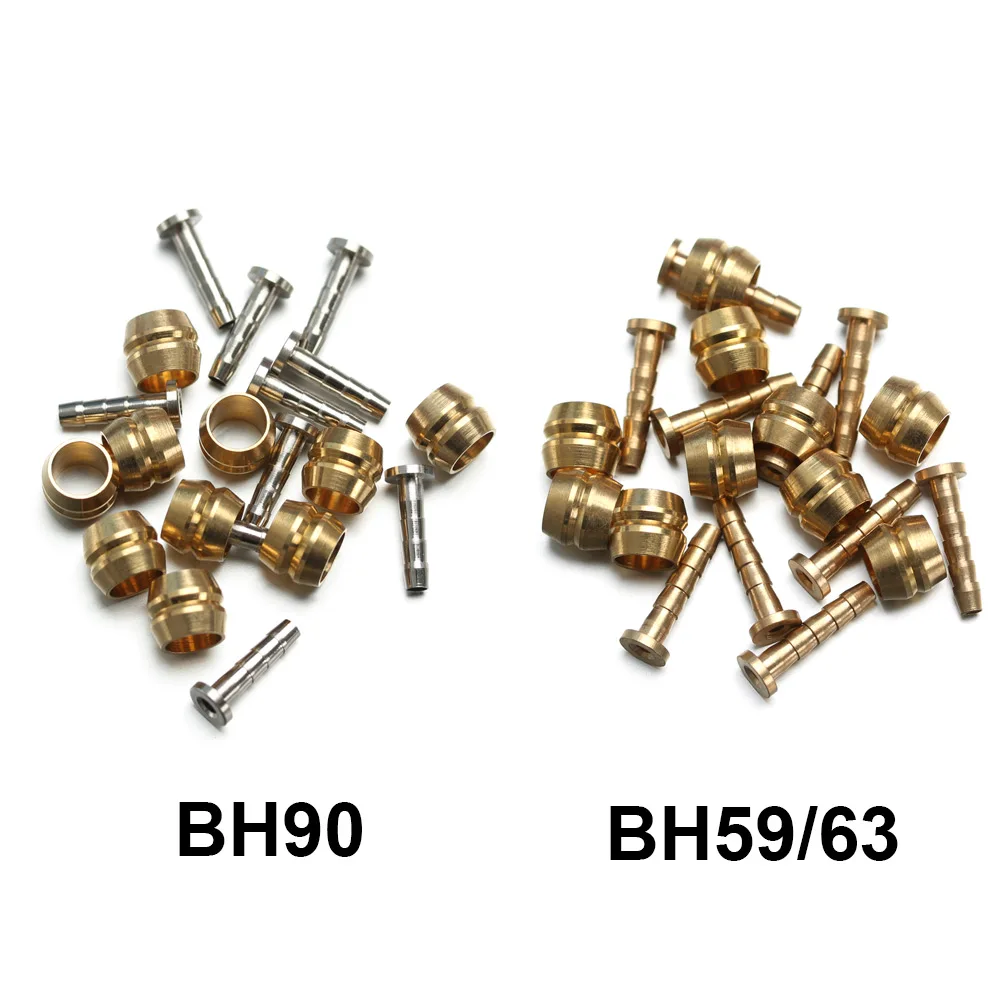 Mountain Bicycle Disc Brake Bicycle Disc Brake Mountain Bike Brake Insert Mountain Bike Disc Brake 10Sets BH59 BH90 Olive Needle Sleeve Alloy Connector Insert Hydraulic Disc Brake Oil Tube Hose MTB Bike Bicycle Accessories