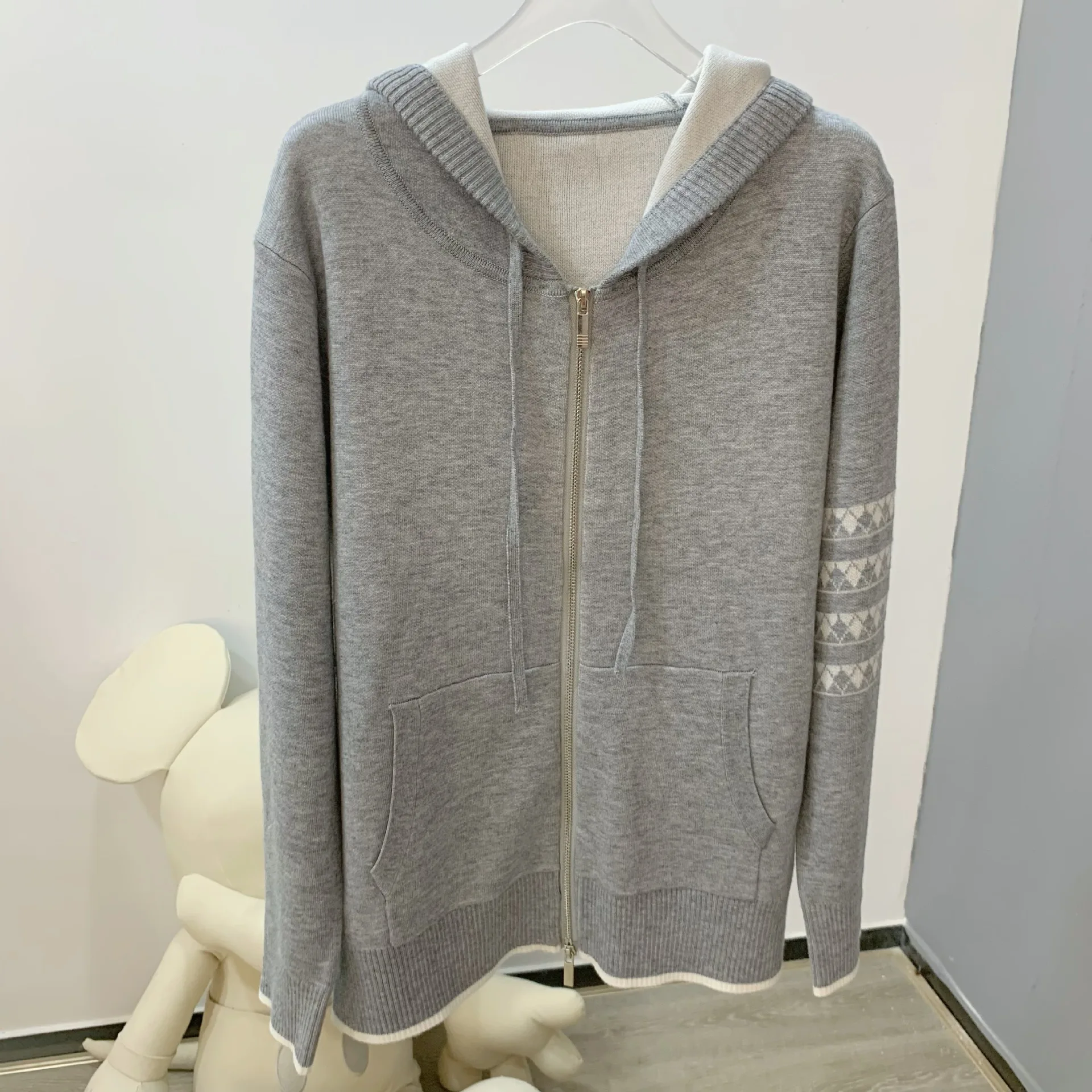 

High Quality Korean TB Style Back Puppy Zipper Hoodie Y2k Clothes