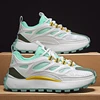 Chunky Sneaker Men Designer Running Shoes Fashion Casual Microfiber Leather Mesh Breathable Height Increased Flat Platform Shoes 3