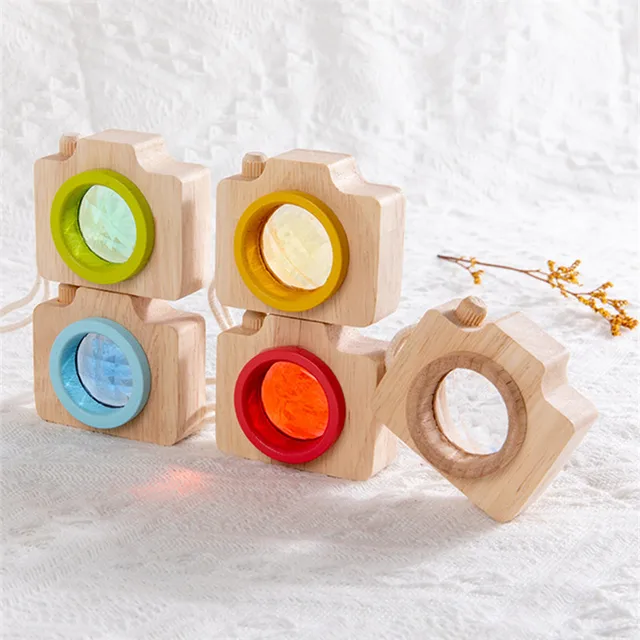 Creative Wooden Camera Kaleidoscope Handmade Toddler Toys Personalized Gifts Children Outdoor Toy Parent-child Interactive Game 3