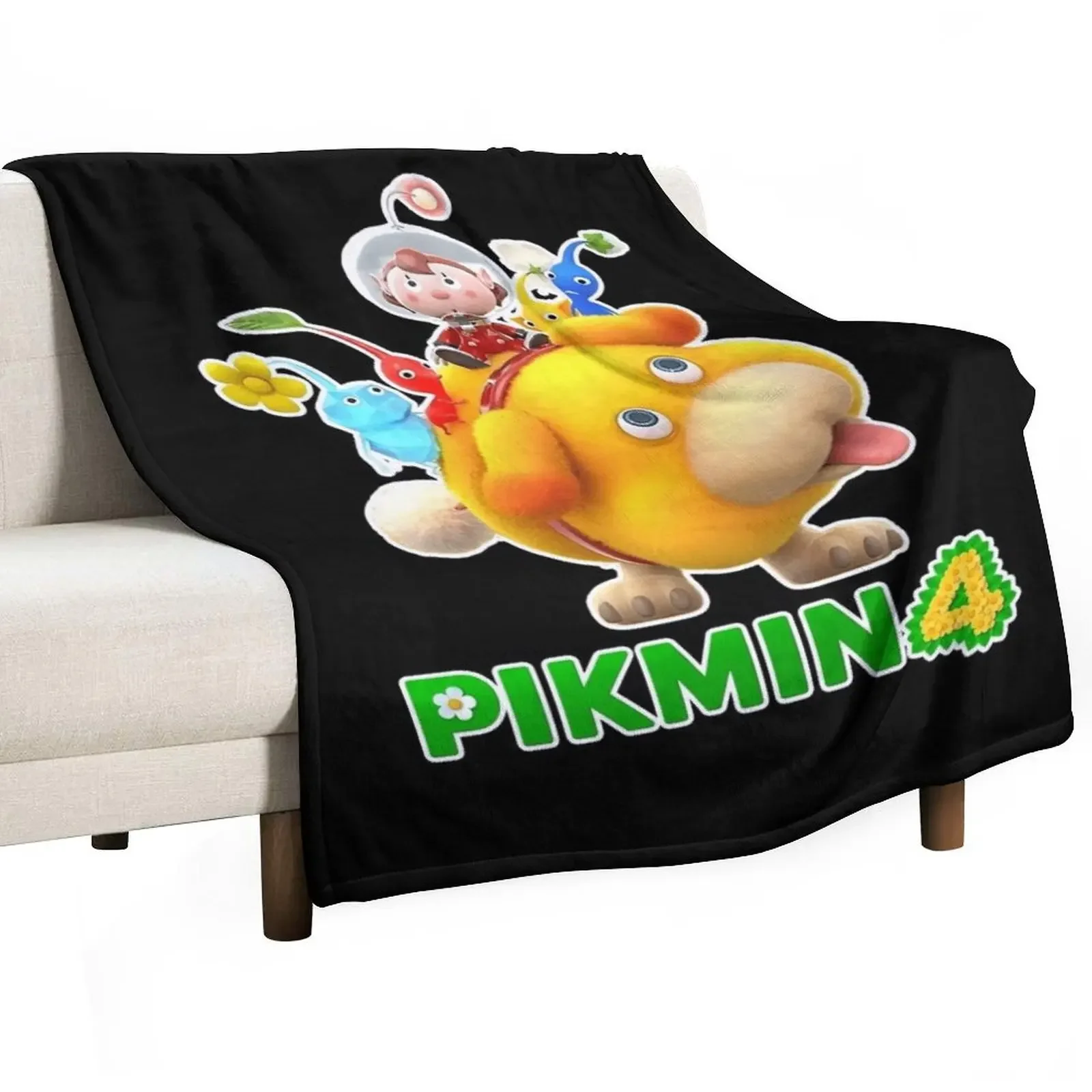 Pikmin, Pikmin 4, Rescue Pup Oatchi, Pikmin 2023, Coperta Da Tiro Balck Coperte Da Tiro Extra Large Per Il Mese Sottile